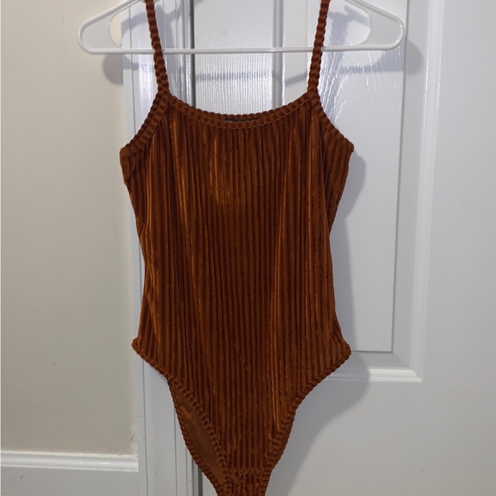 Shein ribbed velvet bodysuit